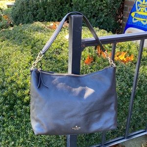 KATE SPADE BLACK PEBBLED LEATHER HOBO SHOULDER HAND BAG